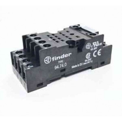 Розетка к реле 55.32, 55.34, таймера 85.02, 85.04 с винтовыми клеммами (под шайбу) модули 99.01 в комплекте мет. клипса 094.71 черный